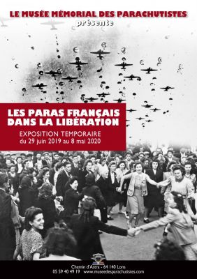 Affiche de l'exposition virtuelle "Les Paras franais dans la Libration"