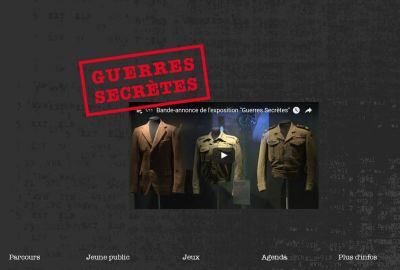 Capture d'écran du site internet de l'exposition "Guerres secrètes"