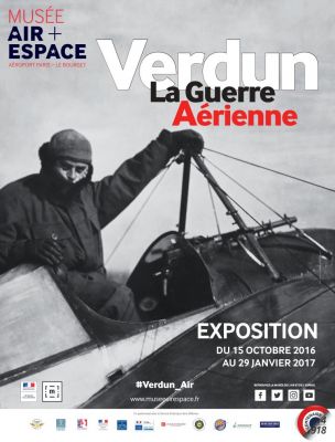 Affiche de l'exposition "Verdun, La guerre aérienne" au musée de l'Air et de l'Espace 