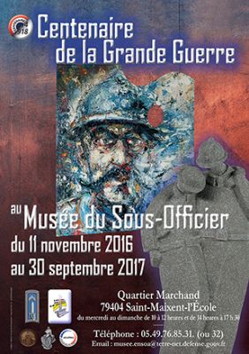 Affiche de l'exposition "Centenaire de la Grande Guerre" au muse du Sous-officier