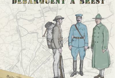 Affiche de l'exposition "1917 : quand les américains débarquent à Brest"