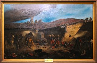 Le Combat de Camerone, Jean-Adolphe Beaucé (1818-1875), 1868 (?), huile sur toile, musée de la Légion étrangère, dépôt du FNAC © Musée de la Légion étrangère.