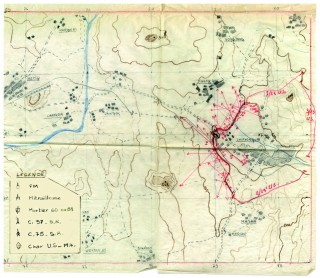 Plan de feux des compagnies du BF/ONU à Chipyong-Ni, 13-16 février 1951 (SHD, 7U 292)