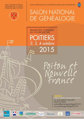 XXIIIe Congrès national de Généalogie à Poitiers, 2-4 octobre 2015